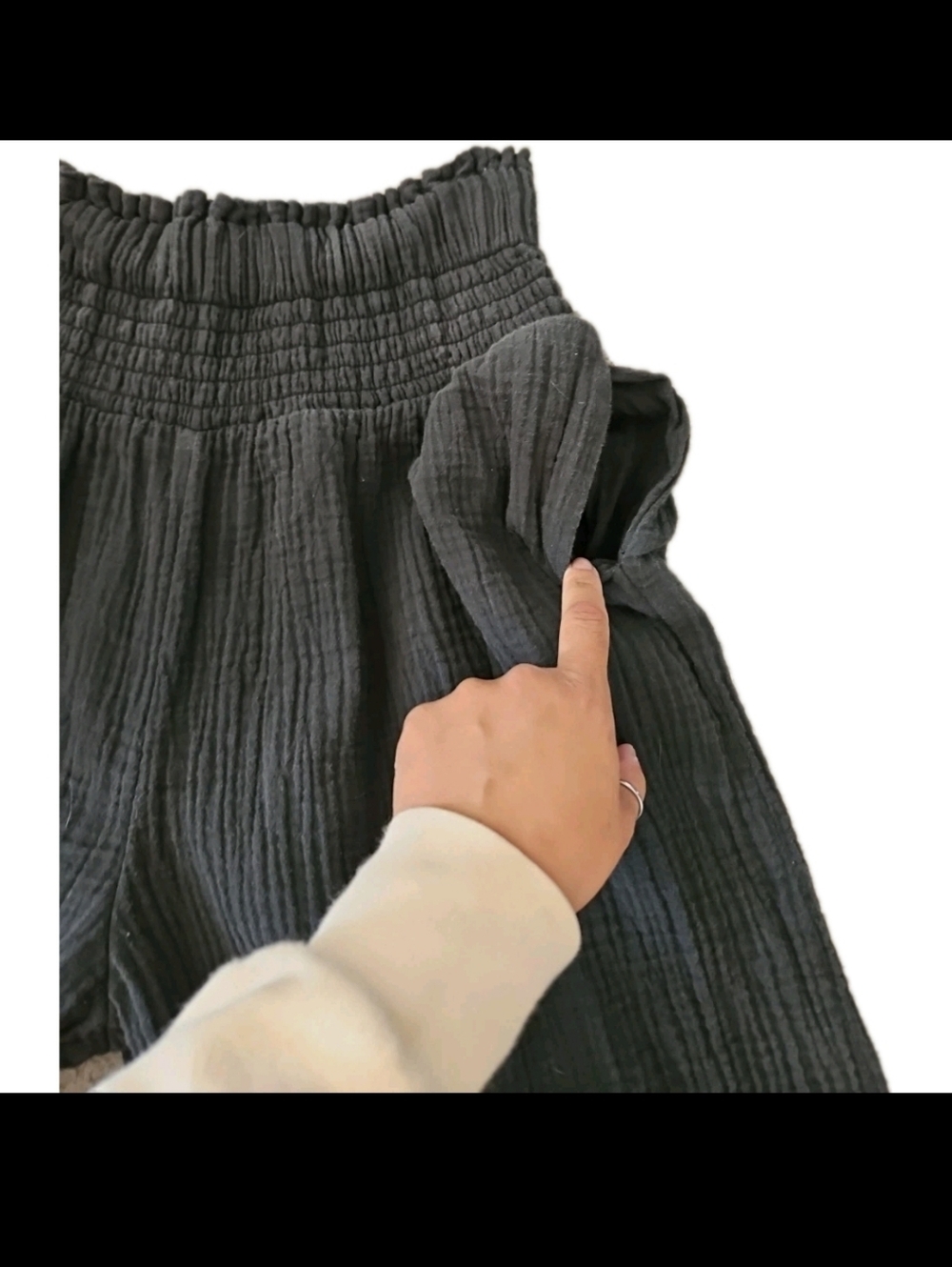 Anthropologie Wide Leg Smocked Boho Flowy Gauze Resortwear Beach Vacation PantXS - Picture 8 of 12